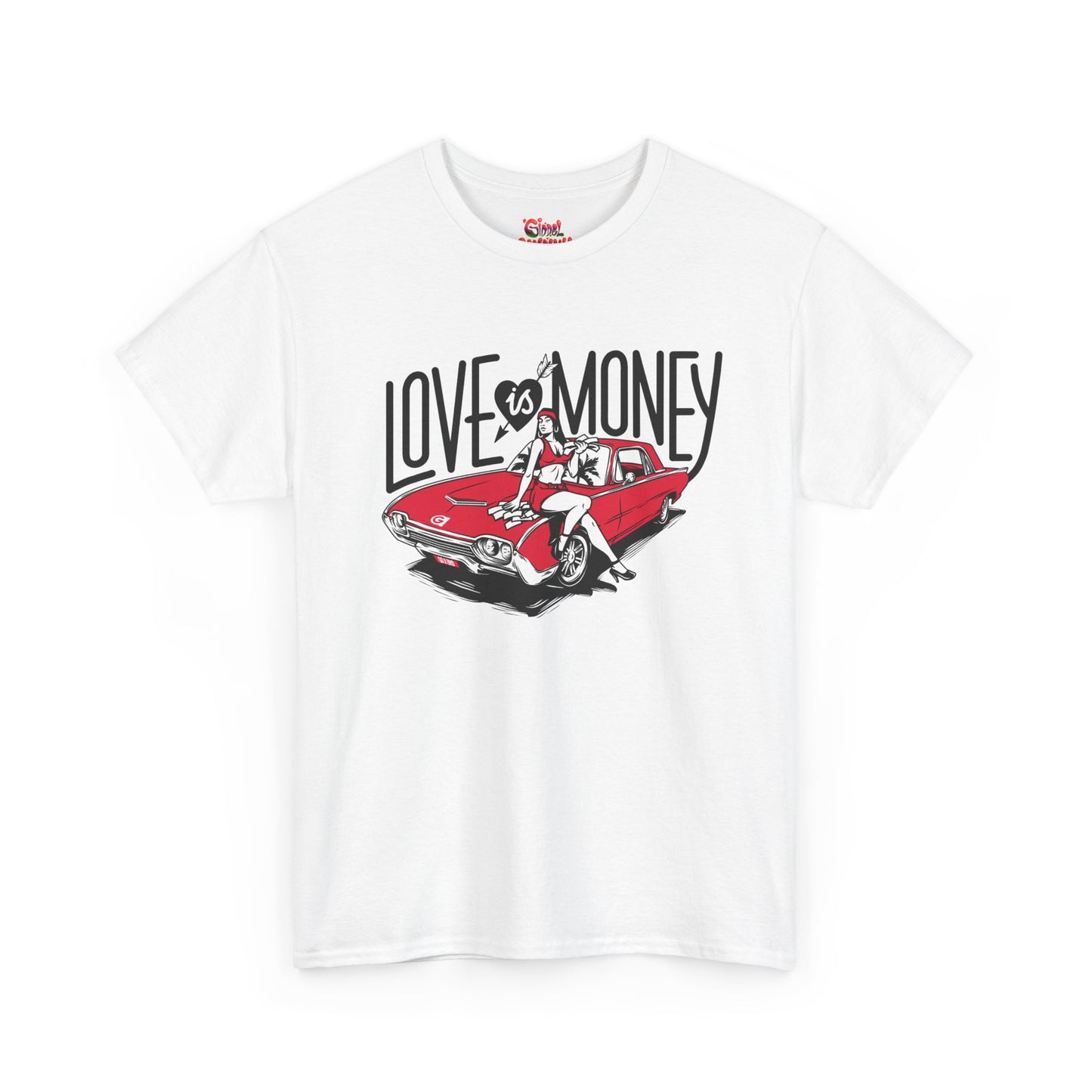 LOVE VS MONEY CLASSIC CAR TEE RED