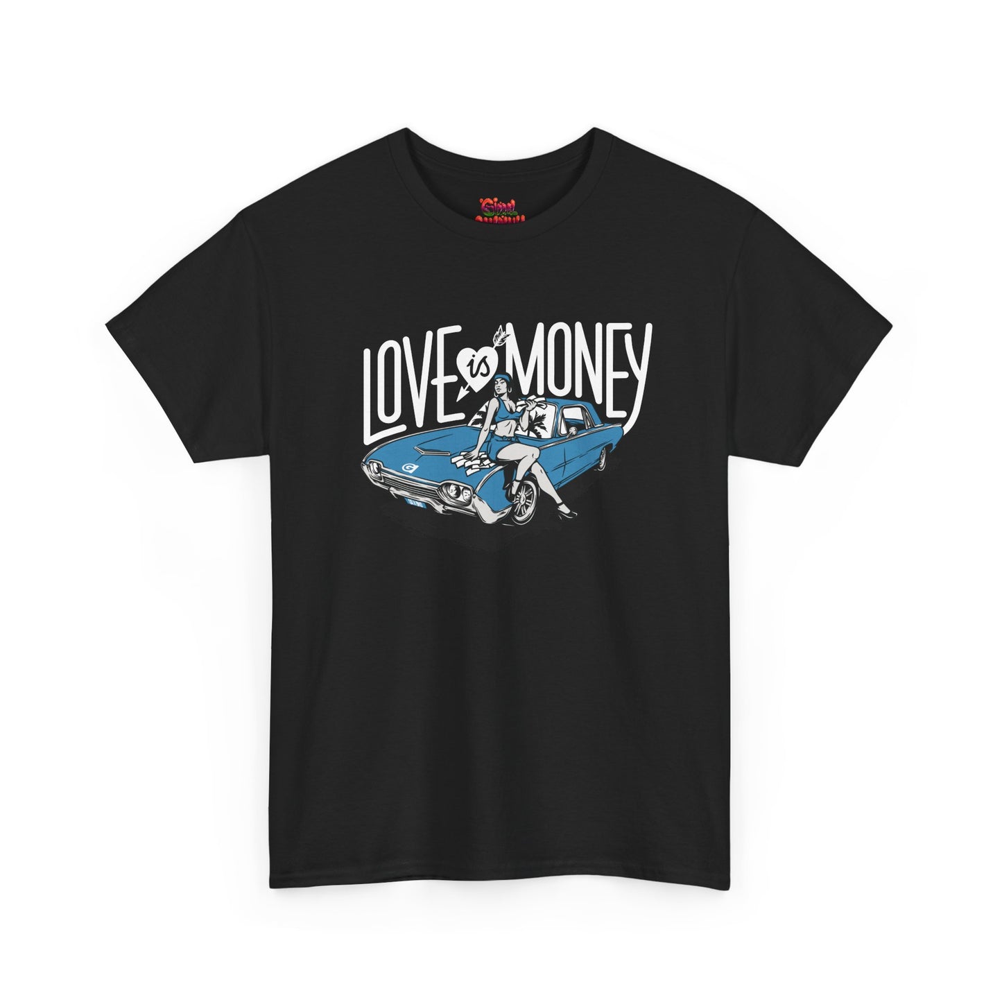 LOVE VS MONEY CLASSIC CAR TEE BLUE