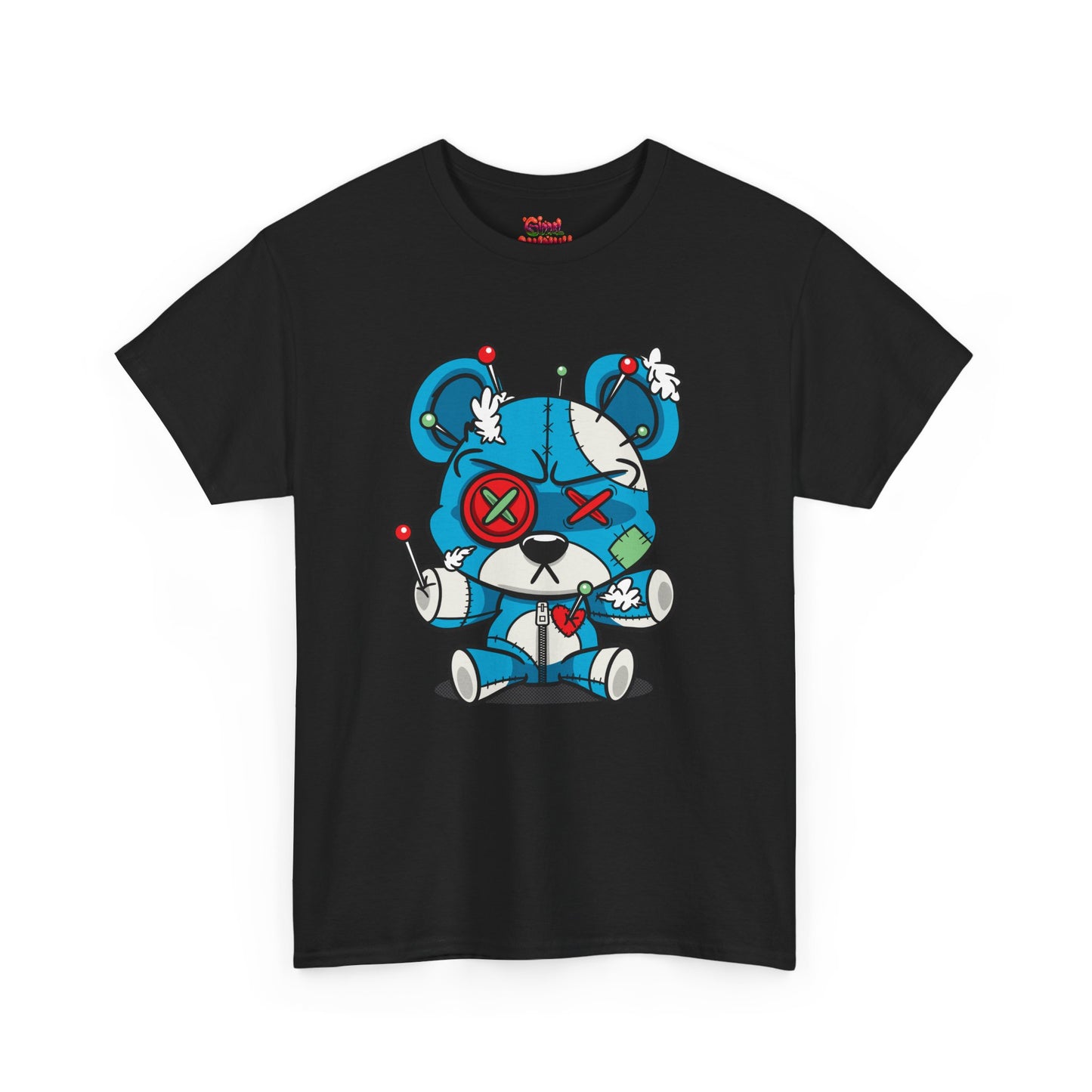 BLUE PATCHWORK BEAR TEE
