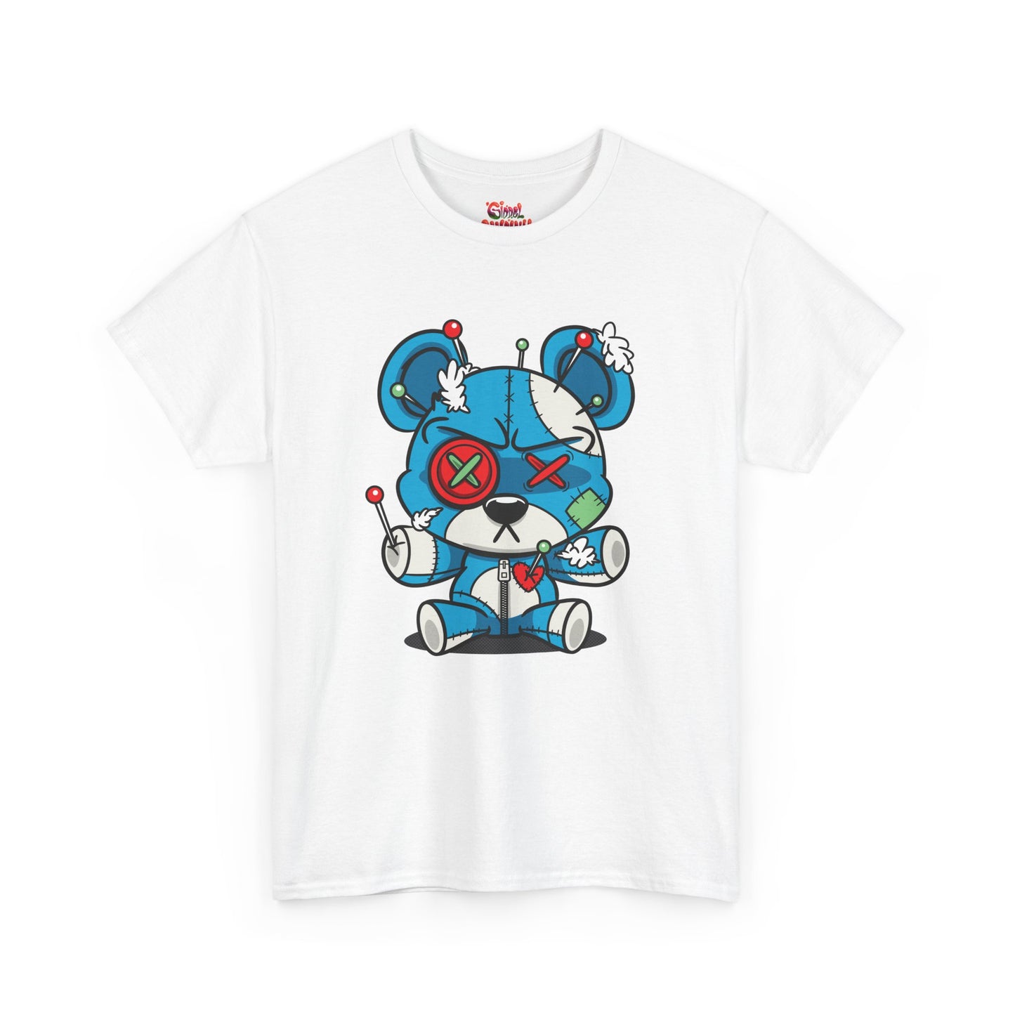 BLUE PATCHWORK BEAR TEE